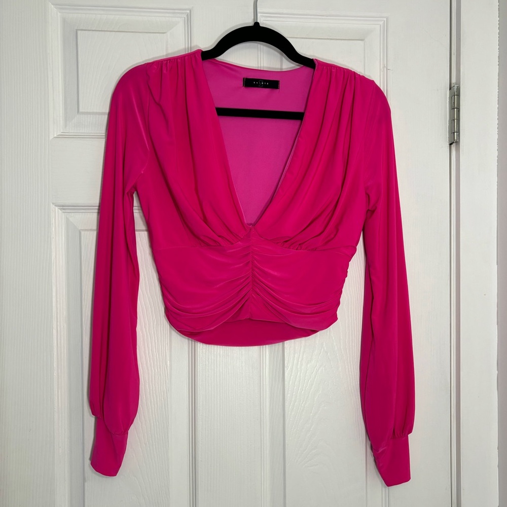 21 Saints Hot Pink Long Sleeve Crop Top